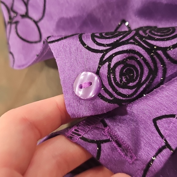 E Dress Size 2t Purple Black Floral - Picture 4 of 5